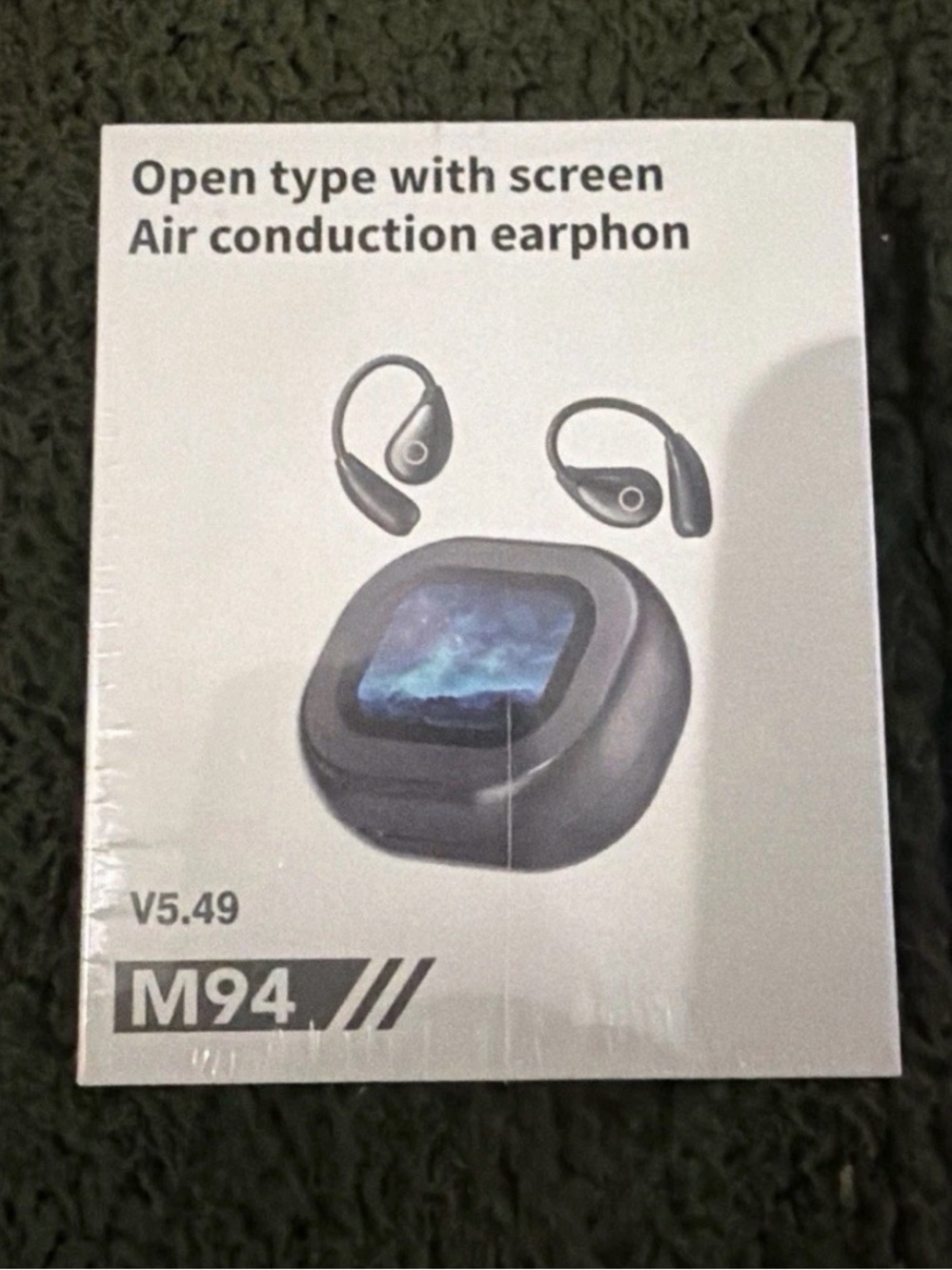 Air Conduction Earphones with Display - Black